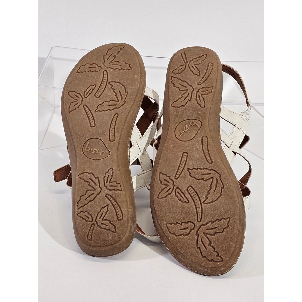 b.o.c. Strappy Thong Sandals Womens 9 White Solid Slingback Buckle Comfort EUC - Picture 8 of 8